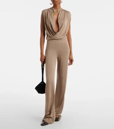 Aya Muse Esme cutout draped silk-blend crop top | Thumbnail 4