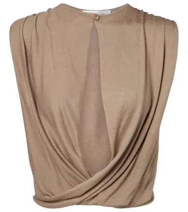 Aya Muse Esme cutout draped silk-blend crop top | Thumbnail 1