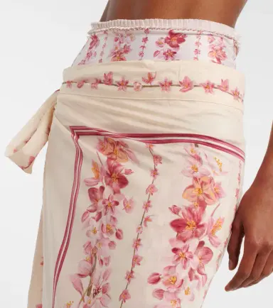 Agua by Agua Bendita Lavanda floral cotton and silk beach cover-up | Thumbnail 2