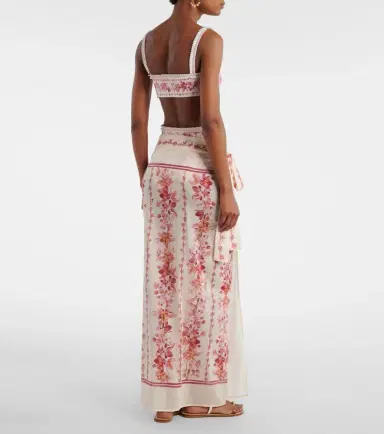 Agua by Agua Bendita Lavanda floral cotton and silk beach cover-up | Thumbnail 5