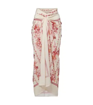 Agua by Agua Bendita Lavanda floral cotton and silk beach cover-up | Thumbnail 1