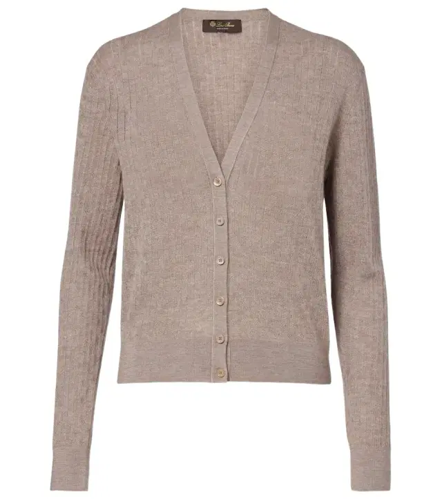 Loro Piana Ribbed-knit cashmere and silk cardigan