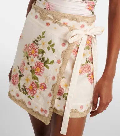 Agua by Agua Bendita Luna floral linen beach cover-up | Thumbnail 2