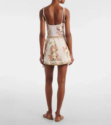 Agua by Agua Bendita Luna floral linen beach cover-up | Thumbnail 3