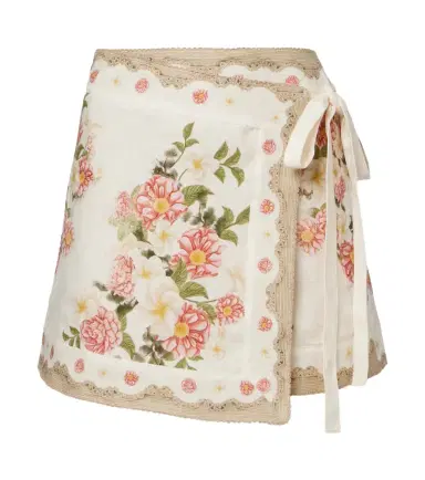 Agua by Agua Bendita Luna floral linen beach cover-up | Thumbnail 1