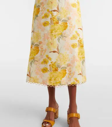 Zimmermann Como floral ruffled linen midi dress | Thumbnail 3
