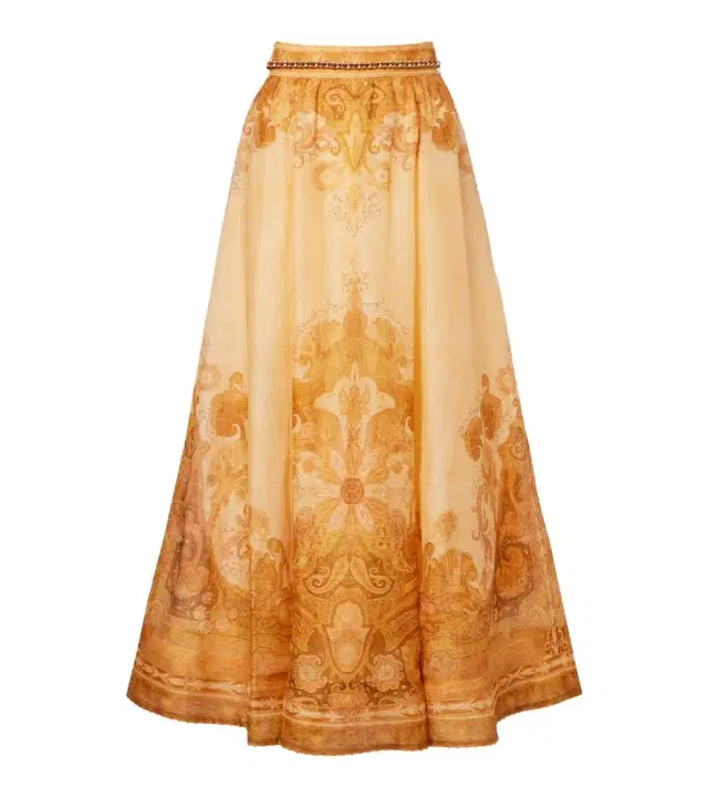 Zimmermann Como paisley linen and silk maxi skirt