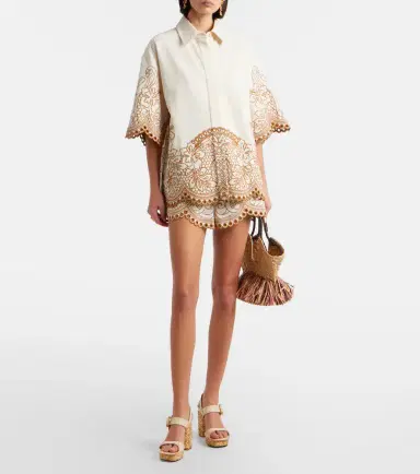 Zimmermann Como embroidered cotton shirt | Thumbnail 2