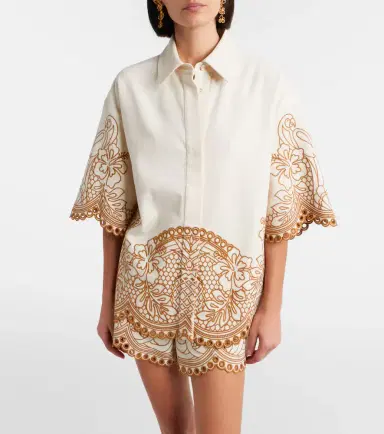 Zimmermann Como embroidered cotton shirt | Thumbnail 6
