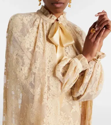 Zimmermann Como silk-trimmed lace cape | Thumbnail 3