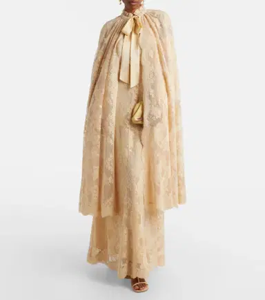 Zimmermann Como silk-trimmed lace cape | Thumbnail 4