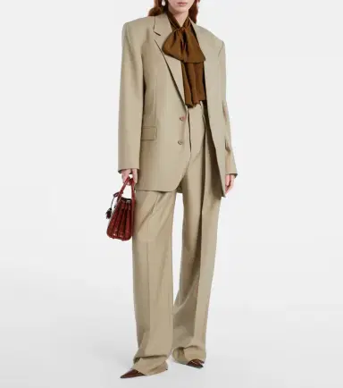 Saint Laurent Wool and silk wide-leg pants | Thumbnail 2