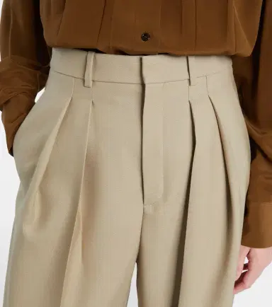 Saint Laurent Wool and silk wide-leg pants | Thumbnail 3