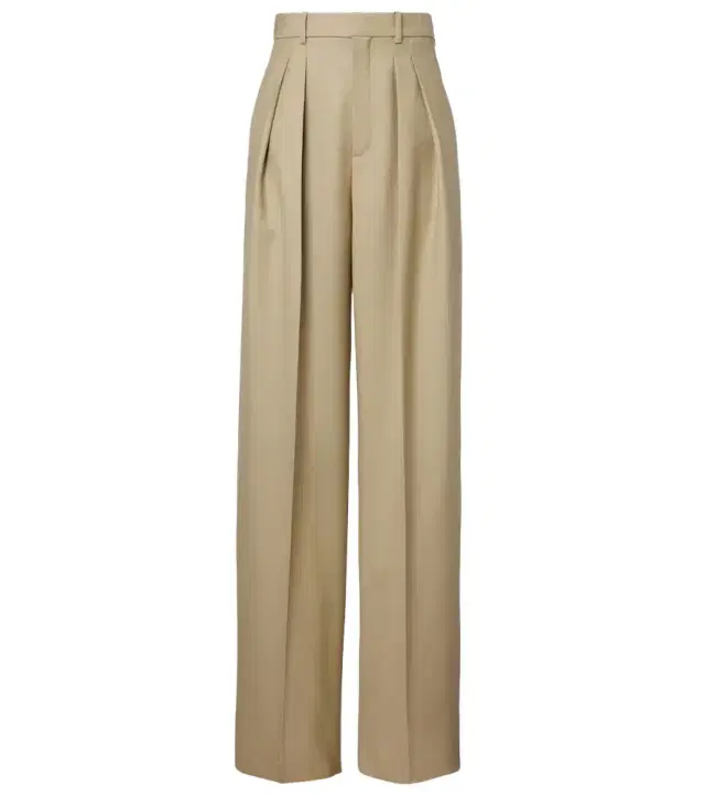 Wool and silk wide-leg pants
