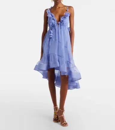 Zimmermann Como asymmetric floral-appliqué silk minidress | Thumbnail 4 Zimmermann Como asymmetric floral-appliqué silk minidress | Thumbnail 4