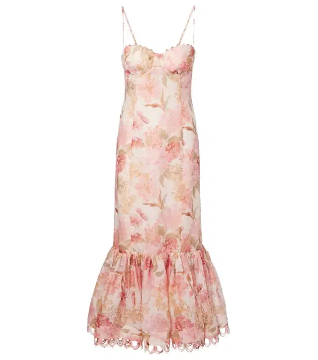 Zimmermann Como floral linen and silk midi dress