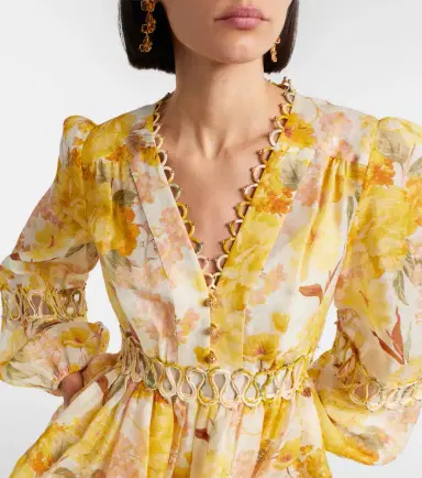 Zimmermann Como floral linen and silk minidress | Thumbnail 2