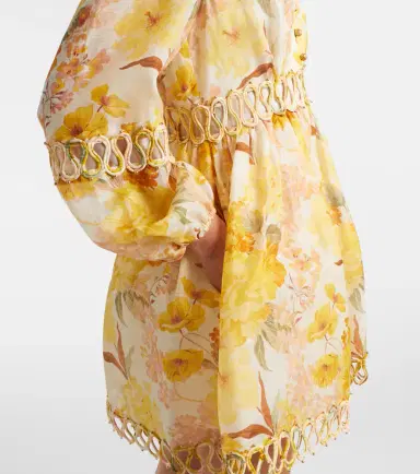 Zimmermann Como floral linen and silk minidress | Thumbnail 4