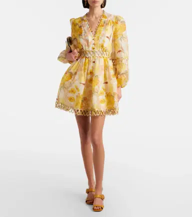 Zimmermann Como floral linen and silk minidress | Thumbnail 5