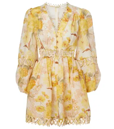 Zimmermann Como floral linen and silk minidress | Thumbnail 1
