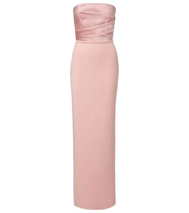 Afra satin-trimmed bustier gown