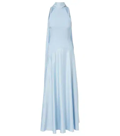 Solace London Cece halterneck crêpe and satin gown | Thumbnail 1 Solace London Cece halterneck crêpe and satin gown | Thumbnail 1