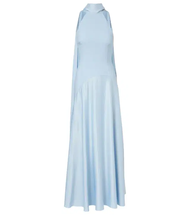 Cece halterneck crêpe and satin gown