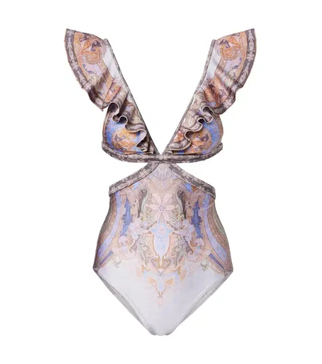 Zimmermann Como cutout printed swimsuit