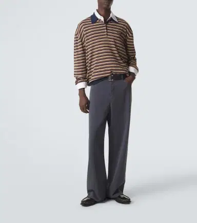 Miu Miu Striped virgin wool polo sweater | Thumbnail 4