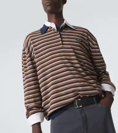 Miu Miu Striped virgin wool polo sweater | Thumbnail 5