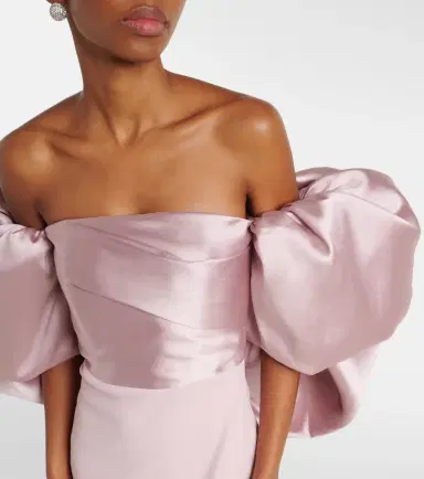 Solace London Floris satin-trimmed off-shoulder gown | Thumbnail 4 Solace London Floris satin-trimmed off-shoulder gown | Thumbnail 4