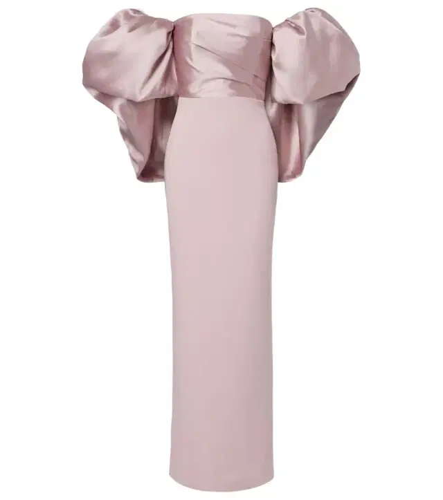 Floris satin-trimmed off-shoulder gown