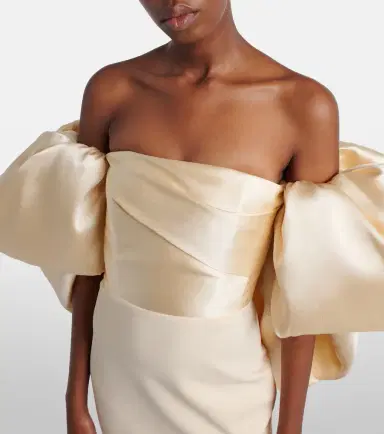 Solace London Floris strapless satin and crêpe gown | Thumbnail 2 Solace London Floris strapless satin and crêpe gown | Thumbnail 2