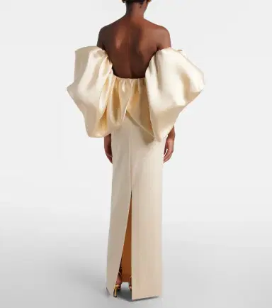 Solace London Floris strapless satin and crêpe gown | Thumbnail 3 Solace London Floris strapless satin and crêpe gown | Thumbnail 3