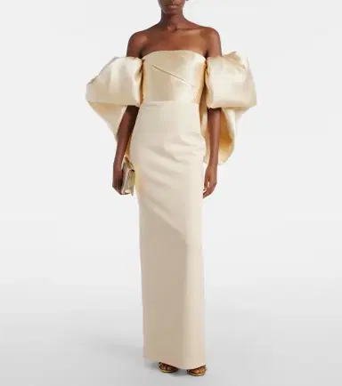Solace London Floris strapless satin and crêpe gown | Thumbnail 5 Solace London Floris strapless satin and crêpe gown | Thumbnail 5