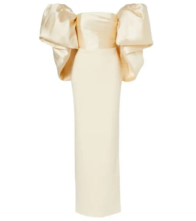 Floris strapless satin and crêpe gown