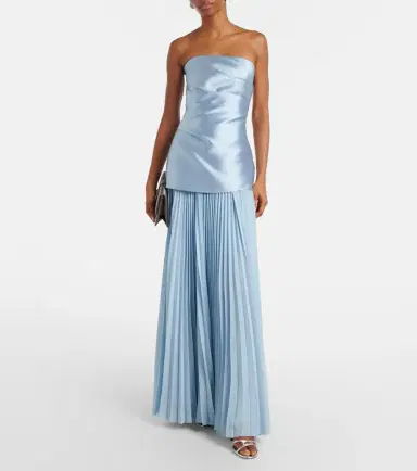 Solace London Claudette satin-trimmed bustier gown | Thumbnail 2