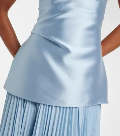 Solace London Claudette satin-trimmed bustier gown | Thumbnail 4