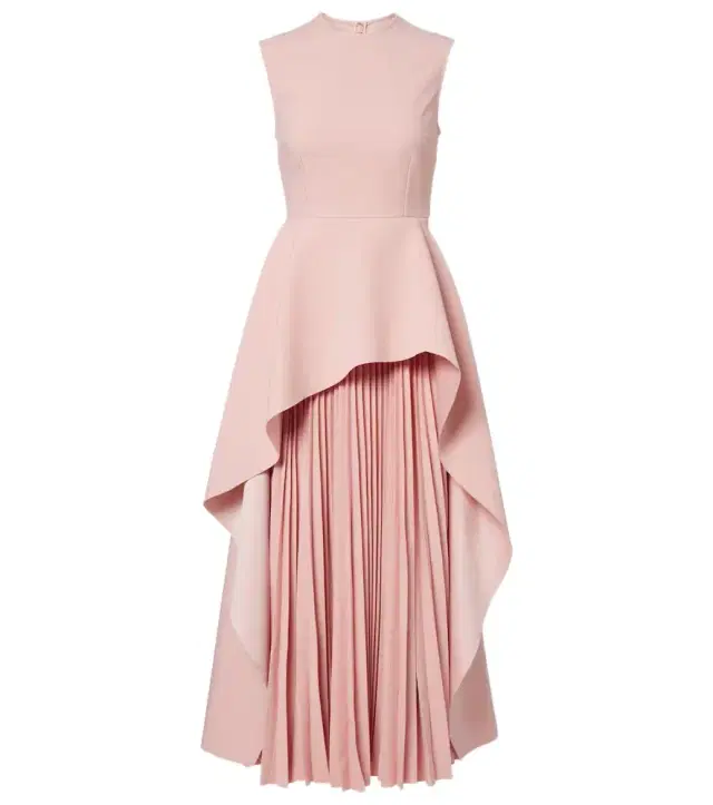 Severny pleated layered midi dress