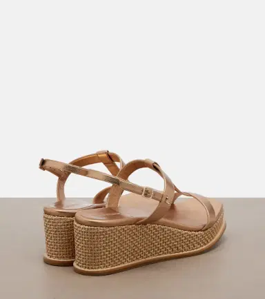 Jimmy Choo Theia metallic leather wedge sandals | Thumbnail 2