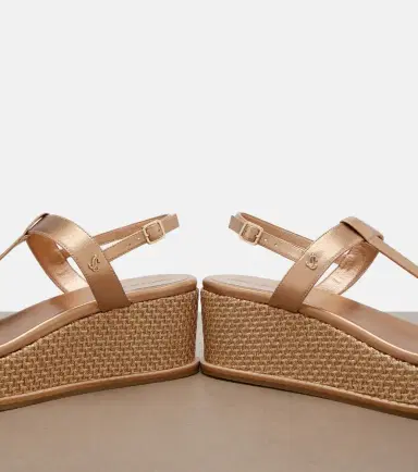 Jimmy Choo Theia metallic leather wedge sandals | Thumbnail 4