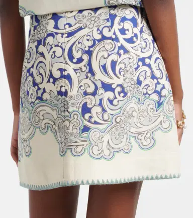 ALÉMAIS Alémais Printed linen and cotton miniskirt | Thumbnail 5