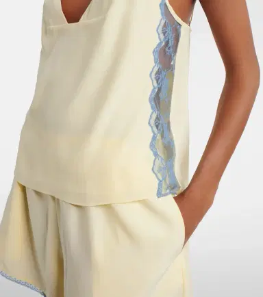SIR Lace-trimmed silk camisole | Thumbnail 2