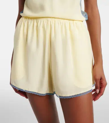 SIR Lace-trimmed silk shorts | Thumbnail 6
