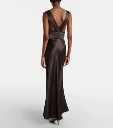 SIR Lace-trimmed silk maxi dress | Thumbnail 3