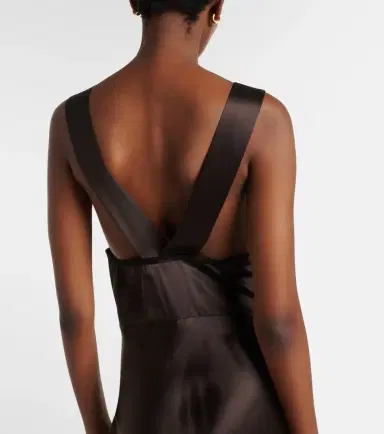 SIR Lace-trimmed silk maxi dress | Thumbnail 4