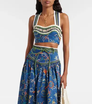 ALÉMAIS Alémais Cove printed halterneck cotton crop top | Thumbnail 2
