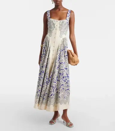ALÉMAIS Alémais Printed linen-blend dress | Thumbnail 2