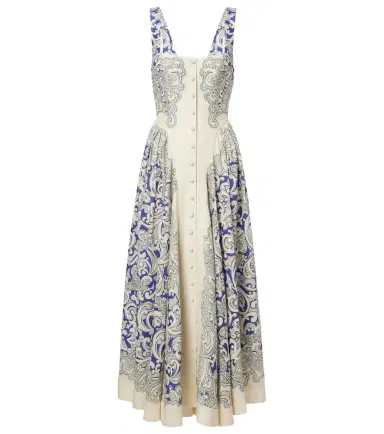 ALÉMAIS Alémais Printed linen-blend dress | Thumbnail 1