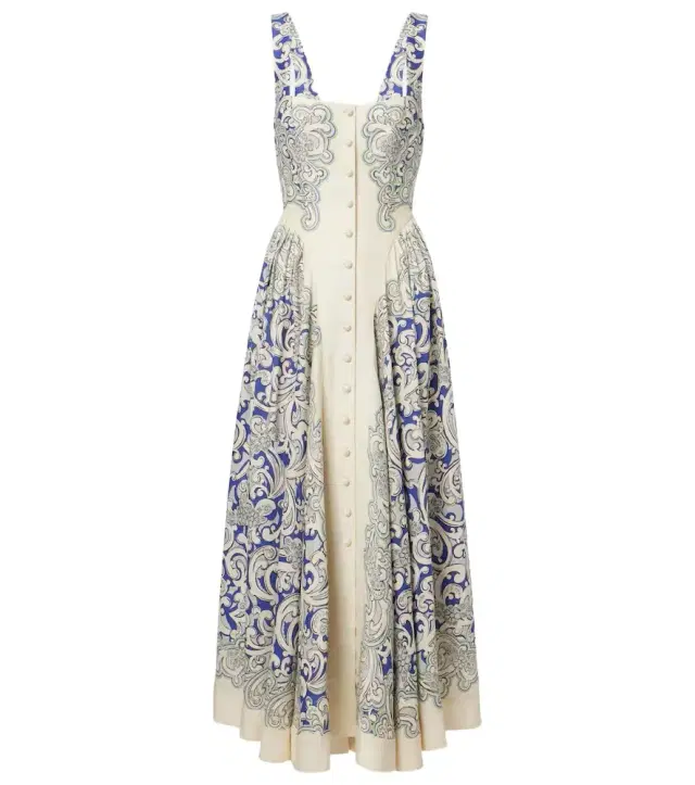 Alémais Printed linen-blend dress
